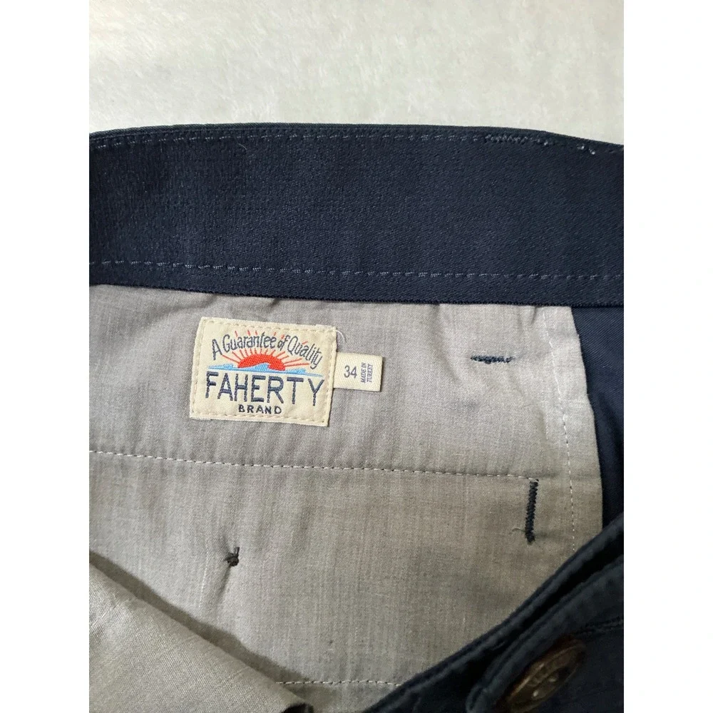 Faherty Movement Chino Shorts Men's 34 Coolmax Navy Solid Stretch